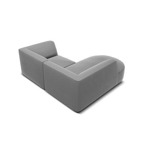 Cosmopolitan Design - Modulaire hoekbank links Siena 3-zits, flueel grijs - 180x186x69cm