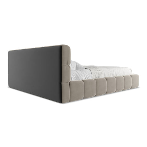 LaMiaSofa Bed met opbergruimte Roma - velours - taupe - 200x228x82