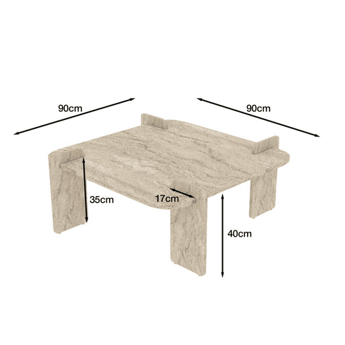 Calicosy - NOMA Salontafel - Naturel - 90x90x35 cm