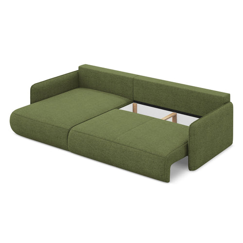 LaMiaSofa hoekbank links Palermo - chenille stof - flessengroen - 240x148x86
