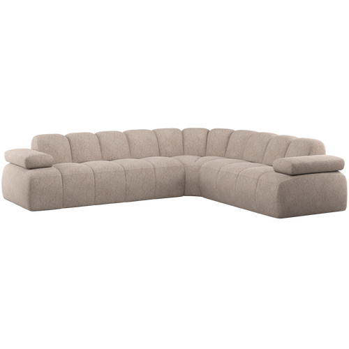 WOOOD hoekbank rechts Mojo - Wollig - Donkerzand - 74x310x230
