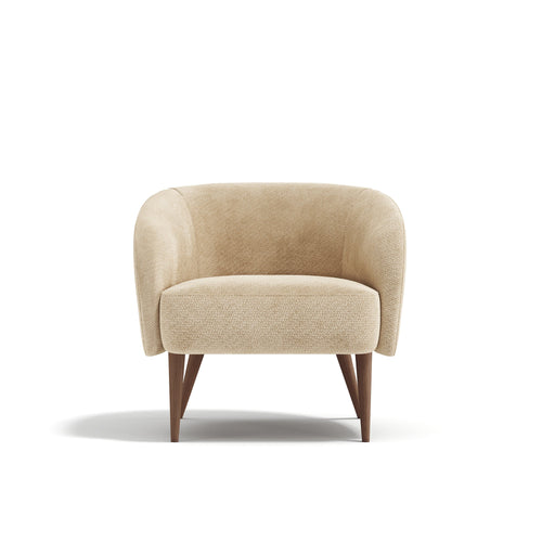 Premium Interiors - Fauteuil MILO - krullend fluweel beige 73.5cm