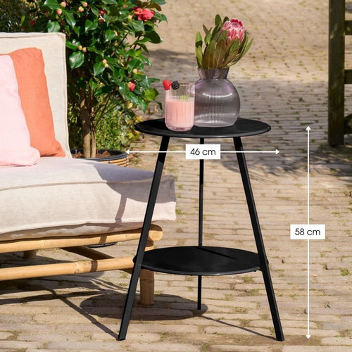Mica Decorations Seatle Bijzettafel Rond voor Buiten - Koffietafel - Salontafel Buiten - Ook als Plantentafeltje of Plantenstandaard - Metaal - 58 x