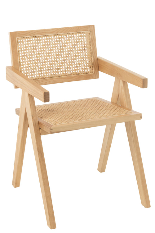 J-Line stoel Rooster - essenhout/rotan - naturel