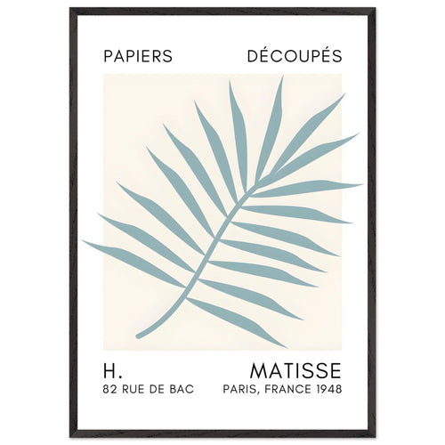 Artfulprints Poster met Lijst Matisse – Floral reef turquoise   - 70x100 cm - Turquoise