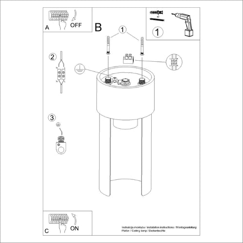 Sollux Lighting Plafondlamp FLASH wit - 10x10x21cm