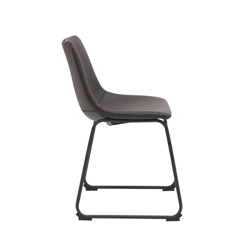 LABEL51 Eetkamerstoel Risto - Donkerbruin PU-Leer - Set van 2 - vtwonen shop