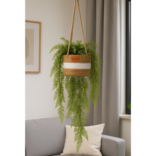 Flourify kunstplant - Varen hangplant - 84 cm - bundel van 2