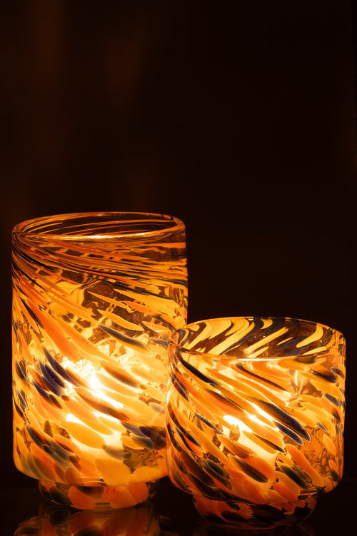 J-Line vaas Arun - glas - mix - large - Ø 15 cm