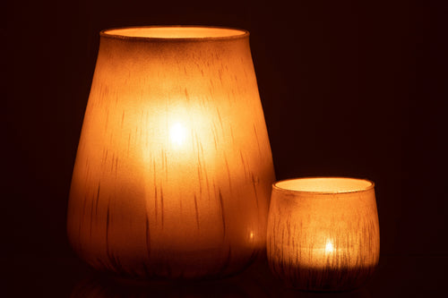 J-Line windlicht Antiek - glas - bruin - large - vtwonen shop