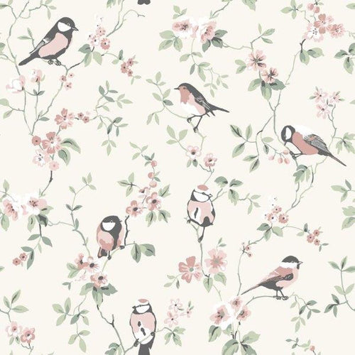 Borastapeter behang bloemen en vogels beige - 53 cm x 10.05 m - 660392 - vtwonen shop