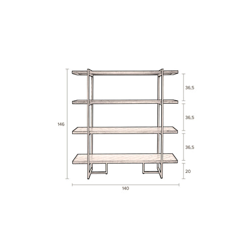 Dutchbone Class Wandkast/ Wandplanken Eikenhout - Bruin - vtwonen shop