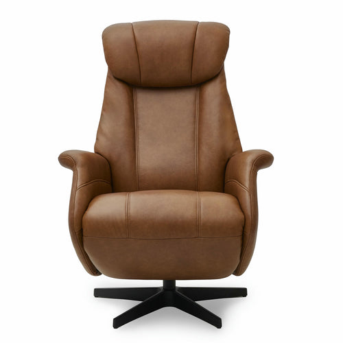 Furnhouse elektrische relaxfauteuil Bonanza - Cognacbruin - Draaibaar - 83x76x115