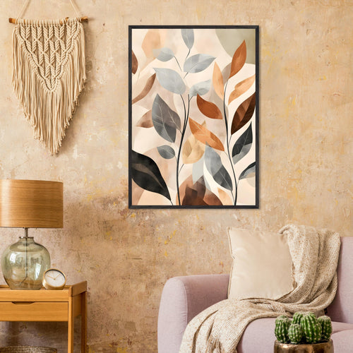 Artfulprints Poster Boho – Autumn leaves   - 50x70 cm - Meerkleurig