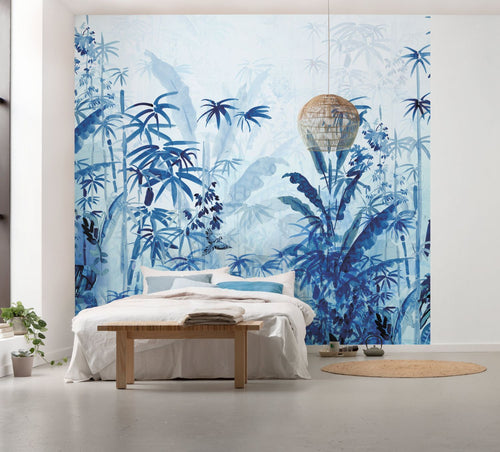 Sanders & Sanders fotobehang jungle blauw - 300 x 280 cm - 612445 - vtwonen shop