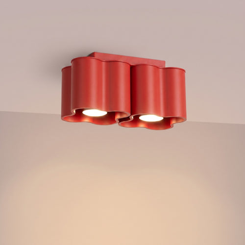 Sollux Lighting Plafondlamp OVIO 2 rood GU10 - 24,5x12x12cm