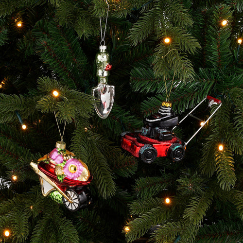House of Seasons Kerst Ornament Kruiwagen - L11 x B6 x H10 cm - Rood