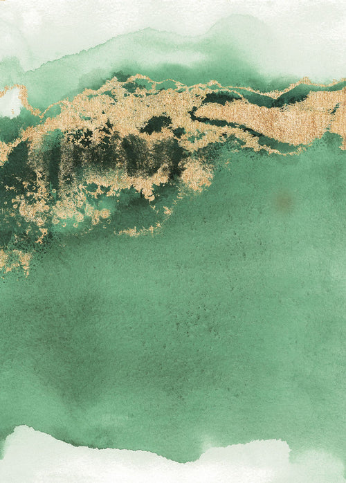 Sanders & Sanders fotobehang kleuroverloop groen en goud - 200 x 280 cm - 611971