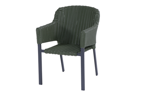 Hartman Tuinstoel Cairo - Groen Wicker - Zithoogte 49cm
