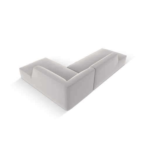 Cosmopolitan Design - Modulaire hoekbank rechts Siena 4-zits, imitatieleer lichtgrijs - 180x273x69cm