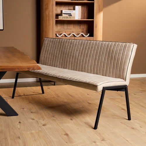 Starfurn Eetkamerbank Tivoli - Beige Leer - 185x56x88cm