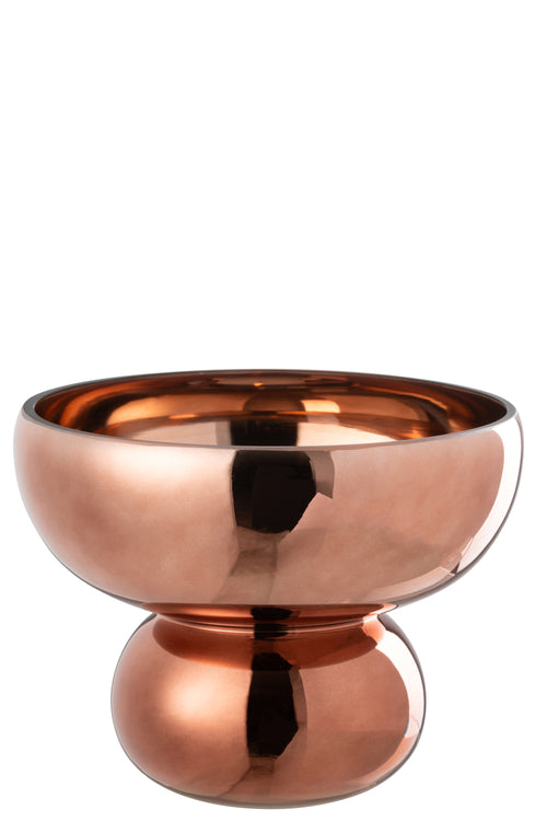 J-Line windlicht Op Voet Afgerond - glas - bruin - Ø 23 cm - vtwonen shop