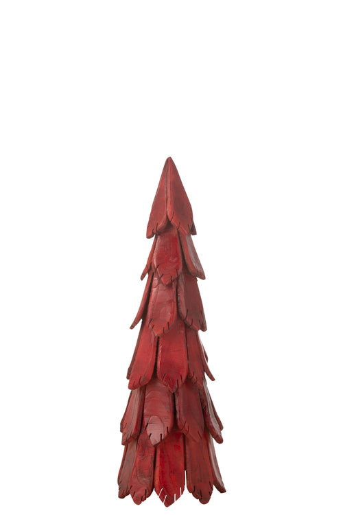 J-Line decoratie Kerstboom Stukken - hout - rood - medium - vtwonen shop