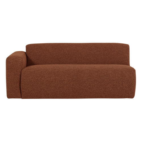 WOOOD 2-zits bank arm links Mojo Base - Bouclé - Roestbruin - 74x185x97