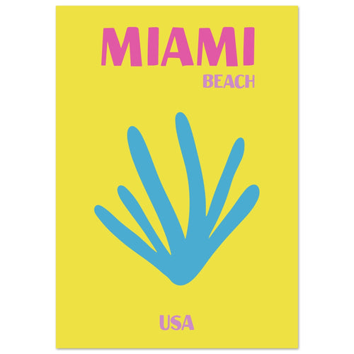 Artfulprints  USA - Miami   poster A4 21x29.7 cm - vtwonen shop