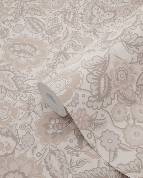 ESTAhome behang vintage bloemen roze en paars - 50 x 900 cm - 132239