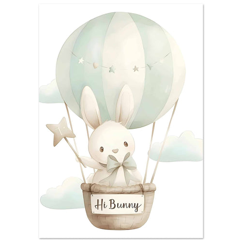 Artfulprints  Konijn in de wolken   poster 30x40 cm - vtwonen shop