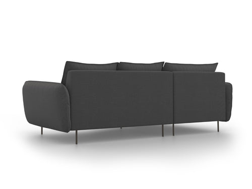 Cosmopolitan Design linker hoekbank Vienna 5-zits, structurele stof, donkergrijs - 170x255x95cm