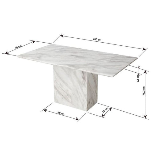 Kare Design Eettafel Artistico wit marmer 160x90cm