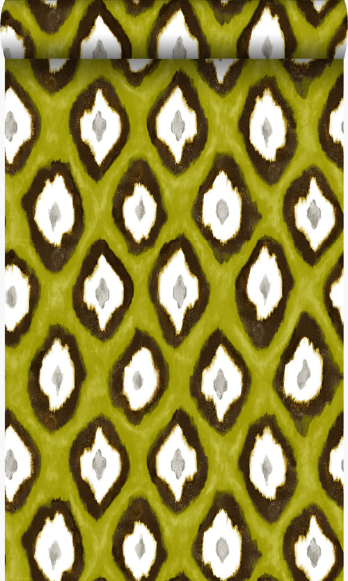 Origin Wallcoverings behang ikat motief okergeel - 53 cm x 10,05 m - 346921 - vtwonen shop