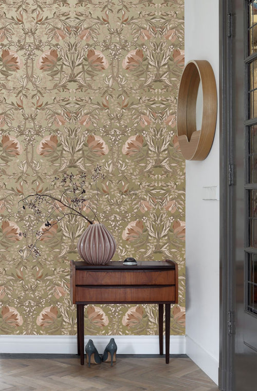 ESTAhome behang vintage bloemen in art nouveau stijl goud 53 cm x 10.05 m 139568