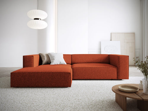 Cosmopolitan Design linker hoekbank Arendal 3-zits, chenille, terracotta - 166x224x70cm