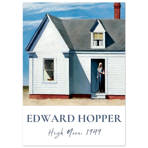 Artfulprints Poster Edward Hopper - High noon   - 50x70 cm - Blauw