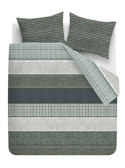 Rivièra Maison Dekbedovertrek Tailor - 200 x 200/220 cm - Blauw Groen