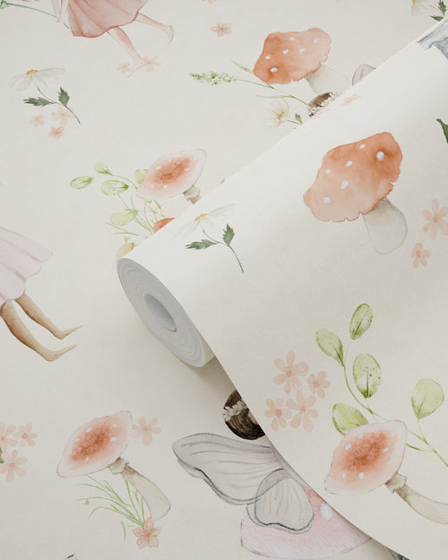 ESTAhome behang elfjes roze en beige - 50 x 900 cm - 131342 - vtwonen shop