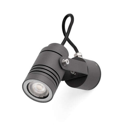 Faro Lit - 1-lichts buitenwandspot donkergrijs IP54, GU10