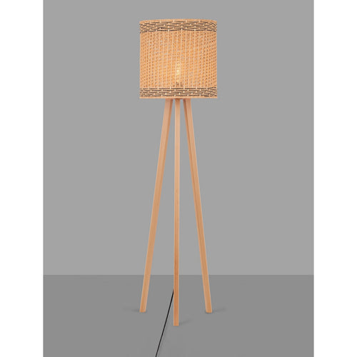 Nova Luce PLETTE Statief vloerlamp naturel, zwart E27 1x12W