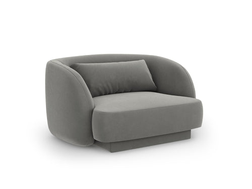 Cosmopolitan Design Fauteuil Tulum flueel, lichtgrijs - 90x103x70cm