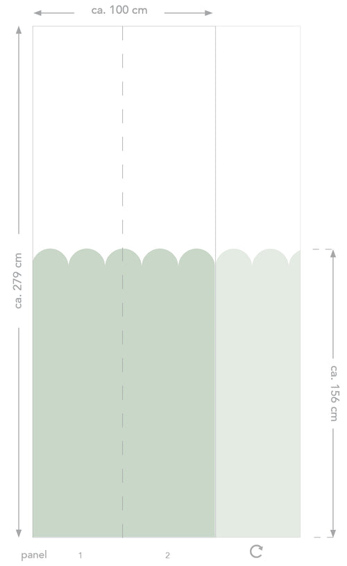 ESTAhome fotobehang lambrisering mintgroen - 100 x 279 cm - 159232
