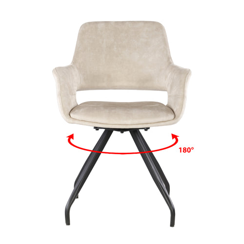 Livingfurn eetkamerstoel Capp beige - 2 stuks