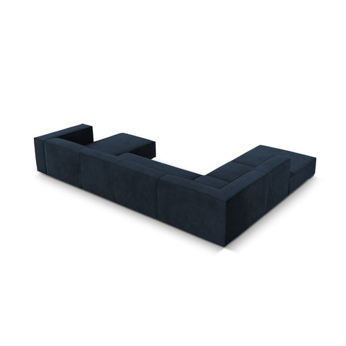 Cosmopolitan Design - Panoramische hoekbank links Turin 6-zits, structurele stof donkerblauw - 270x365x68cm