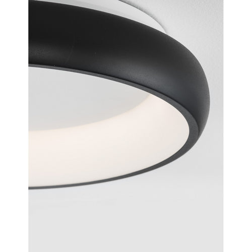 Merano Bakersfield 41cm Geïntegreerde LED Semi Flush Light Sandy Zwart Aluminium LED 32W 1950Lm 3000K
