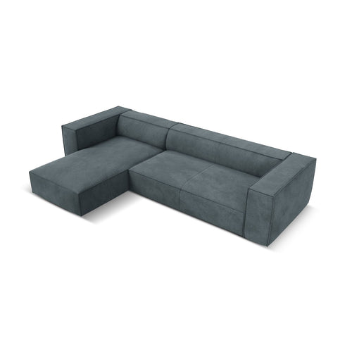 Cosmopolitan Design - Linker hoekbank Turin 5-zits, structurele stof blauw grijs - 173x290x68cm