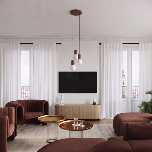 Sollux Lighting Hanglamp HALO 1 bruin - 12x12x120cm
