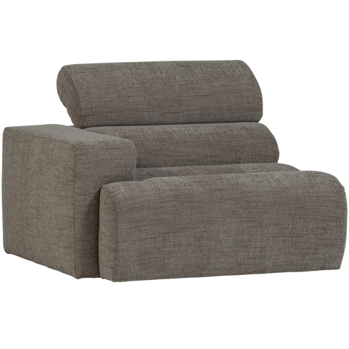 WOOOD 1-zits element bank arm links Novi - Polyester - Grijs Melange - 86x109x113 - vtwonen shop