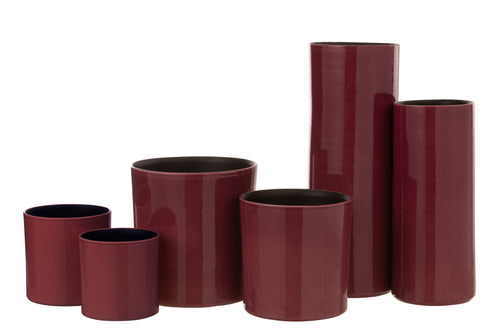 J-Line vaas Flek - keramiek - fuchsia - large - 47.5 cm hoog